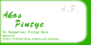 akos pintye business card